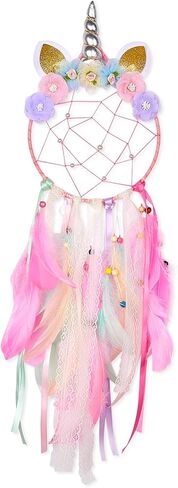 Dream Catchers for Kids Unicorn Wall Decor for Girls Bedroom Flower Feather Wall Hanging Decoration in Kuwait