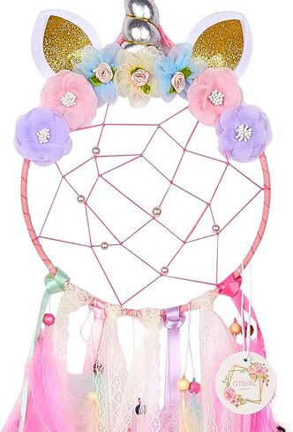 Dream Catchers for Kids Unicorn Wall Decor for Girls Bedroom Flower Feather Wall Hanging Decoration in Kuwait
