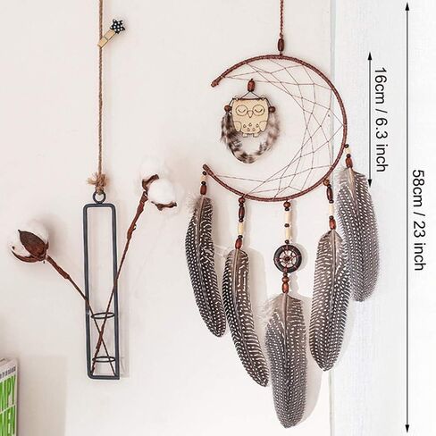 Owl Dream Catchers for Bedroom Adult Kids Boys Girls,Moon Net Dream Catcher for Wall Hanging,Sweet Dreams Native American Wall Decor for Home in Saudi Arabia