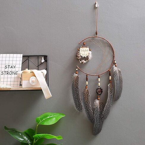 Owl Dream Catchers for Bedroom Adult Kids Boys Girls,Moon Net Dream Catcher for Wall Hanging,Sweet Dreams Native American Wall Decor for Home in Saudi Arabia