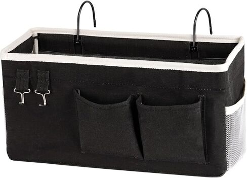 Bedside Storage Caddy/Bedside Hanging Storage Bag for Headboards Bunk Beds Dorm Rooms Book Phone Magazine Holder (2PC Black) in Kuwait