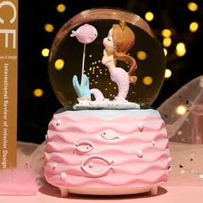 Mermaid Snow Globes,Snowglobes with Musical,LED Lights, Gifts for Girls,Birthday Christmas Festival Gift for 5-12 Year Old Girls (Blue) in Saudi Arabia