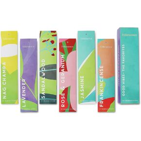 Folkulture Incense Sticks - Set of 6 Incenses (120 Sticks) for AM to PM Healing - Lavender, Palo Santo and Cedar, Dragon's Blood, Patchouli, Sandalwood, Nag Champa - Boho Gift Set in Kuwait