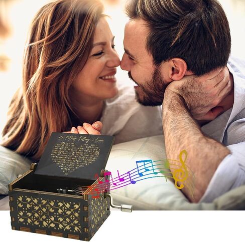UNIQLED You are My Sunshine صناديق الموسيقى الخشبية المحفورة بالليزر كرنك اليد الكلاسيكية الخشبية صن شاين صندوق موسيقي هدايا لعيد الميلاد وعيد الميلاد وعيد الحب in Kuwait