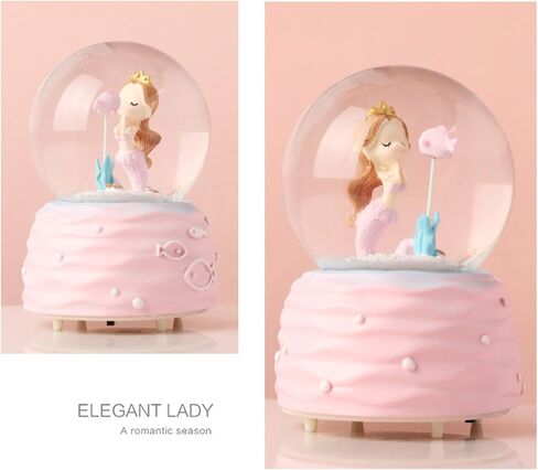 Mermaid Snow Globes,Snowglobes with Musical,LED Lights, Gifts for Girls,Birthday Christmas Festival Gift for 5-12 Year Old Girls (Blue) in Kuwait