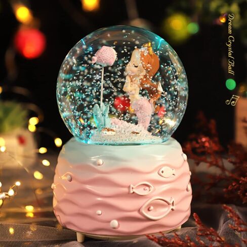 Mermaid Snow Globes,Snowglobes with Musical,LED Lights, Gifts for Girls,Birthday Christmas Festival Gift for 5-12 Year Old Girls (Blue) in Kuwait
