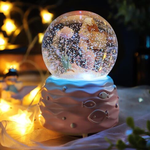 Mermaid Snow Globes,Snowglobes with Musical,LED Lights, Gifts for Girls,Birthday Christmas Festival Gift for 5-12 Year Old Girls (Blue) in Kuwait