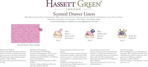 بطانات الأدراج المعطرة من هاسيت جرين لندن - عطر القلوب والورود - عبوة واحدة مكونة من 6 ورقات مقاس 23.6 × 15.75 بوصة in Kuwait