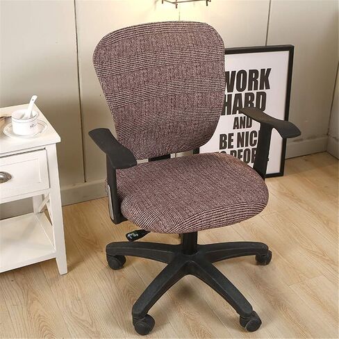 Jinzio Computer Office Chair Cover - Split Protective & Stretchable Cloth Polyester Universal Desk Task Chair Chair Covers Stretch Rotating Chair Slipcover (Flower1) in Kuwait