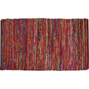 Cotton Multi Chindi Hand Woven Rugs - 8x10 Feet Rectangle Hand Braided Bohemian Colorful Area Rug - Recycled Braided Chindi Rugs- Biodegradable Area Rugs 96x120 inch.