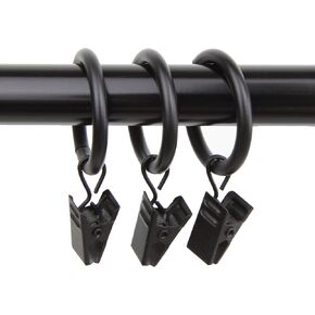 Rod Desyne 10 Count 1-Inch Curtain Rings with Clip for Windows, Antique Brass in Saudi Arabia