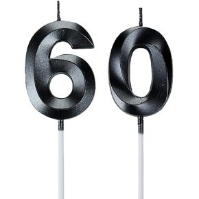 60th Birthday Candles,Gold Number 60 Cake Topper for Birthday Decorations Party Decoration in Saudi Arabia