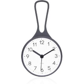 mooas Loop Bathroom Clock, Shower Clock, Waterproof Shower Clock, Hanging clock with hook, Waterproof shower clock, Kitchen clock, Non-ticking battery operated (Blue)