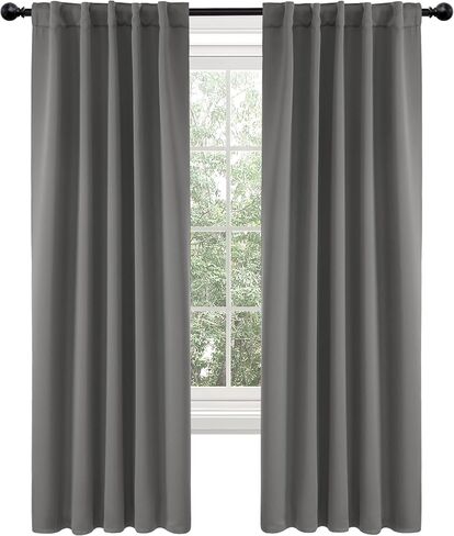 Deconovo Blackout Curtains Back Tab and Rod Pocket Curtains Insulated Thermal Room Darkening Drapes for Bedroom 52Wx84L Inch Teal 2 Panels in Kuwait