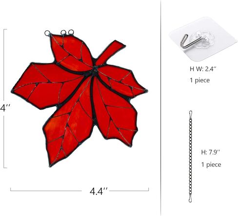 Maple Leaves Suncatcher for Window,Stained Glass Window Hanging, Home Decorations,Fall Leaves Decor, Gifts for Women… in Kuwait
