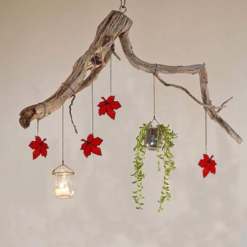 Maple Leaves Suncatcher for Window,Stained Glass Window Hanging, Home Decorations,Fall Leaves Decor, Gifts for Women… in Kuwait