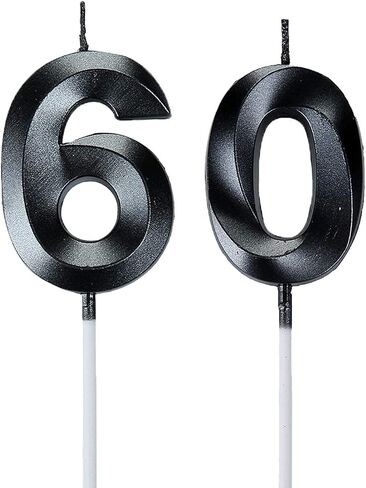شموع عيد الميلاد الستين من بيليم، قطعة علوية للكعك باللون الذهبي رقم 60 لتزيين حفلات أعياد الميلاد in Kuwait