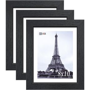 VCK 14x22 Picture Frame Set of 3, Exclusive White Woodgrain, Solid Wood Poster Frames - Wall Hanging
