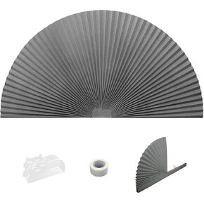 Arch Window shades Black Pleated Blinds Easy Cut and Install Pleated Shades Blackout Blinds Black 72" X 36" (Black) in Saudi Arabia