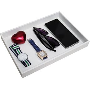 صينية ديكور MCBZHome، صواني جلدية، صواني المجوهرات، صواني العطور، صواني لطاولات السرير أو الخزانات، صواني تخزين طاولة القهوة (أسود) in Kuwait