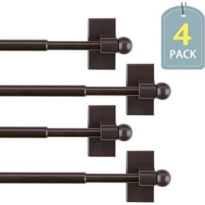 Adjustable Magnetic Rods for Metal Appliance, Doors, Windows, 9 to 16 Inch/2 Pack/Easy Installation Toilet Towel Bar, Muti-Useful (Black, 2pack)