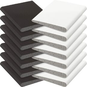 14 Pieces Door Corner Seal Exterior Door Jamb Frame Seal Door Draft Stopper with Adhesive for Weather Stripping and Draft Protection Foam Corner Seal (Black and White)