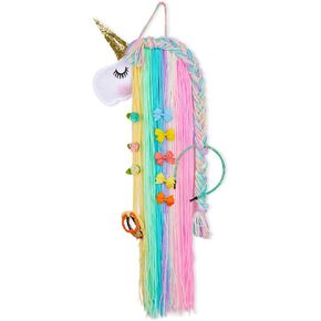Basumee Unicorn Hair Bow Holder for Girls Wall Hanging Decor and Baby Hair Clip Hanger Organizer, Cyan Lavender in Saudi Arabia