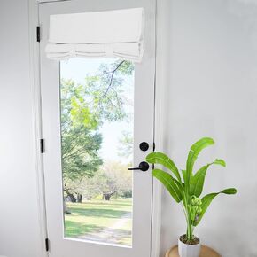 WdFour Side Door Curtains for Door Window, Room Darkening Solid Color Door Window Covering for Glass Door, Front Door Sidelight Curtain Tie up Shade 8W x 36L Inches, 1 Panel, Aqua. in Saudi Arabia
