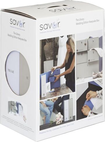 Savor | Deluxe Personalized Wedding Keepsake Box | Custom  Fabric Bound Acid-Free Keepsake and Memory Organizer with Labels for Wedding Day, Bridal Shower, Anniversary and Engagement Gifting in Kuwait