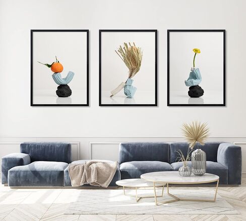 إطار ملصق ELSKER&HOME مقاس 18 × 24 مكون من 3 قطع، إطار صورة أسود للتركيب على الحائط أفقيًا أو رأسيًا، متين ومقاوم للخدش in Kuwait