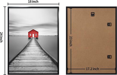 إطار ملصق ELSKER&HOME مقاس 18 × 24 مكون من 3 قطع، إطار صورة أسود للتركيب على الحائط أفقيًا أو رأسيًا، متين ومقاوم للخدش in Kuwait