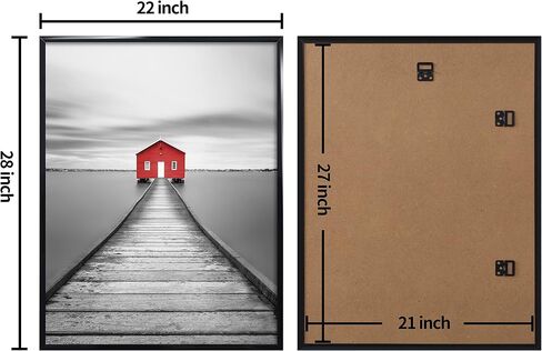 إطار ملصق ELSKER&HOME مقاس 18 × 24 مكون من 3 قطع، إطار صورة أسود للتركيب على الحائط أفقيًا أو رأسيًا، متين ومقاوم للخدش in Kuwait