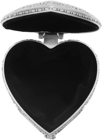 Vintage Antique Silver Chest Box Heart Shape Tin Jewelry Box Classic Retro Storage Organizer (Heart Silver) in Kuwait