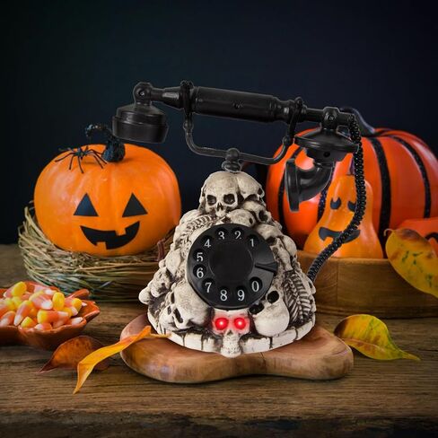 هواتف الهالوين ديكورات الهاتف العتيقة المخيفة مع هاتف بقرص دوار، للديكور الداخلي للهالوين، تمثال الطاولة، دعامات المنزل المسكون، هدايا الحفلات in Kuwait