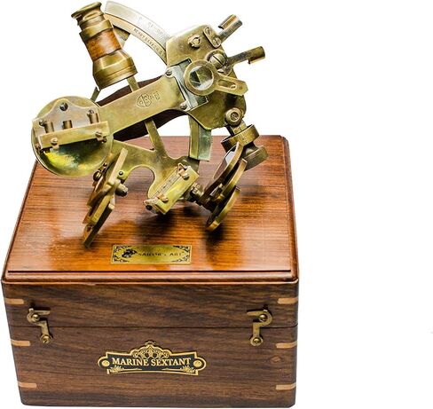 جهاز Sailor's Art Antique Brass Sextant من أجل التنقل Henry Barrow & CO بحري 6 بوصات مع صندوق خشبي in Kuwait