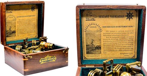 جهاز Sailor's Art Antique Brass Sextant من أجل التنقل Henry Barrow & CO بحري 6 بوصات مع صندوق خشبي in Kuwait
