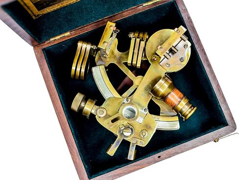 جهاز Sailor's Art Antique Brass Sextant من أجل التنقل Henry Barrow & CO بحري 6 بوصات مع صندوق خشبي in Kuwait