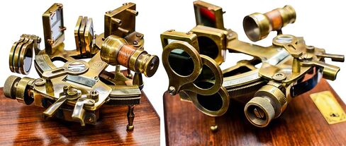جهاز Sailor's Art Antique Brass Sextant من أجل التنقل Henry Barrow & CO بحري 6 بوصات مع صندوق خشبي in Kuwait