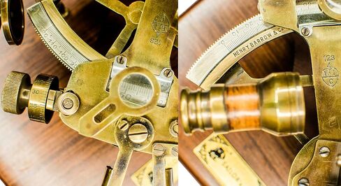 جهاز Sailor's Art Antique Brass Sextant من أجل التنقل Henry Barrow & CO بحري 6 بوصات مع صندوق خشبي in Kuwait