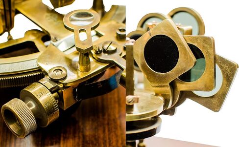 جهاز Sailor's Art Antique Brass Sextant من أجل التنقل Henry Barrow & CO بحري 6 بوصات مع صندوق خشبي in Kuwait
