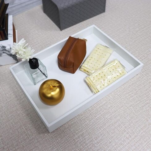 صينية ديكور MCBZHome، صواني جلدية، صواني المجوهرات، صواني العطور، صواني لطاولات السرير أو الخزانات، صواني تخزين طاولة القهوة (أسود) in Kuwait