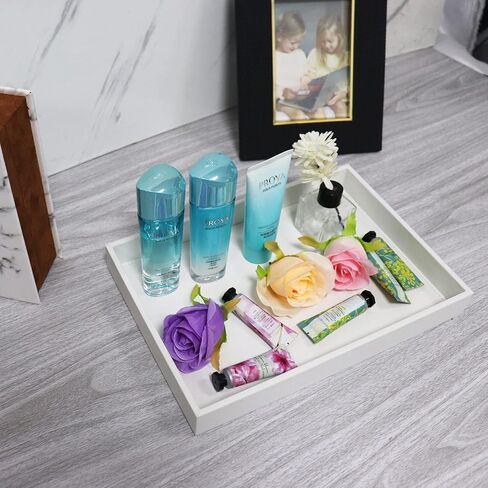 صينية ديكور MCBZHome، صواني جلدية، صواني المجوهرات، صواني العطور، صواني لطاولات السرير أو الخزانات، صواني تخزين طاولة القهوة (أسود) in Kuwait