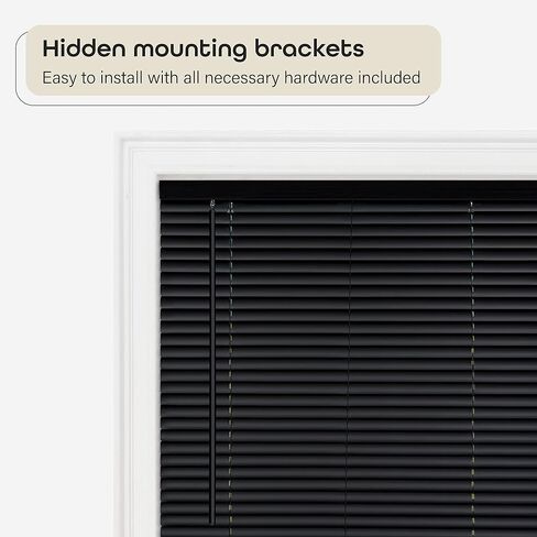 Cordless Room Darkening Mini Blind - 23 Inch Width, 64 Inch Length, 1" Slat Size - Alabaster - Cordless GII Deluxe Sundown Horizontal Windows Blinds for Interior by Achim Home Decor in Kuwait