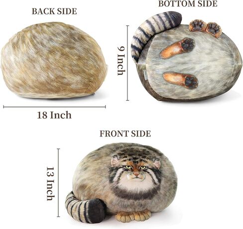 Steppe Cat Pillow, Pallas's Cat Plush Stuffed Animal Toy Small(12 in) in Saudi Arabia