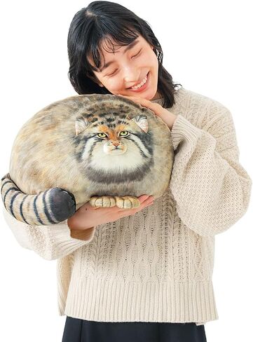 Steppe Cat Pillow, Pallas's Cat Plush Stuffed Animal Toy Small(12 in) in Saudi Arabia