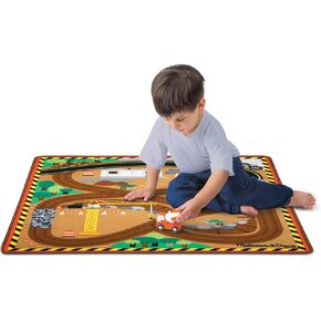 Melissa & Doug Round the Construction Zone Work Site Activity Play Rug With 3 Wooden Trucks (39" x 36") in Kuwait