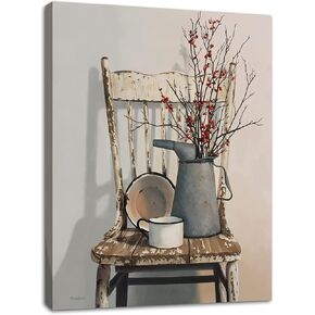 Farmhouse Canvas Wall Art Wood Framed Rustic Decor Flower Theme Painting Vintage Wall Art Picture Artwork Easy to Hang Size 12 X 16 in Saudi Arabia