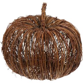 Veemoon Wicker Rattan Pumpkin Natural Grapevine Ball Pumpkins Ornament Halloween Pumpkin Rattan Balls for Halloween Fall Thanksgiving Festive Tabletop Decor