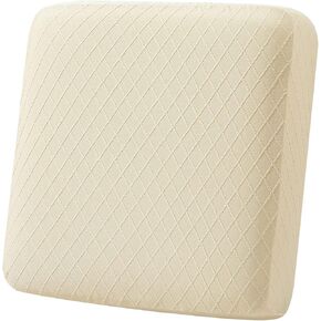 hyha Jacquard Couch Cushion Covers, Magic Sofa Covers Washable, Stretch Couch Covers for A Cushion Couch, Diamond Lattice, Thick Sofa Couch Covers for Sectional Sofa (1 Cushion Armchair, Beige)