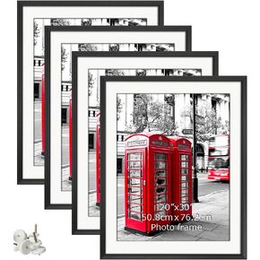 مجموعة إطارات صور Giftgarden مقاس 5 × 7 مكونة من 4 قطع، مقاس 6 × 8 غير لامعة لعرض صور مقاس 5 × 7 مع حصيرة أو 6 × 8 بدون حصيرة للحائط أو سطح الطاولة، أسود